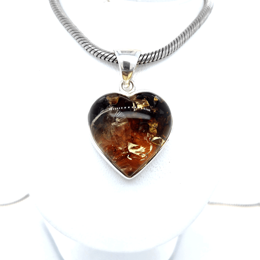 Romantischer Bernstein Schmuck Herzform