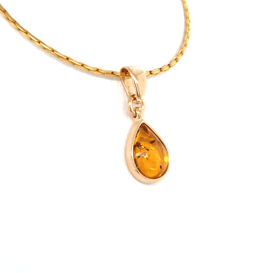 Ostsee Bernstein Anhänger zart Tropfenform Damen