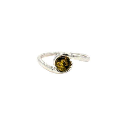 Minimalistischer Ring: Silber & Baltischer Bernstein