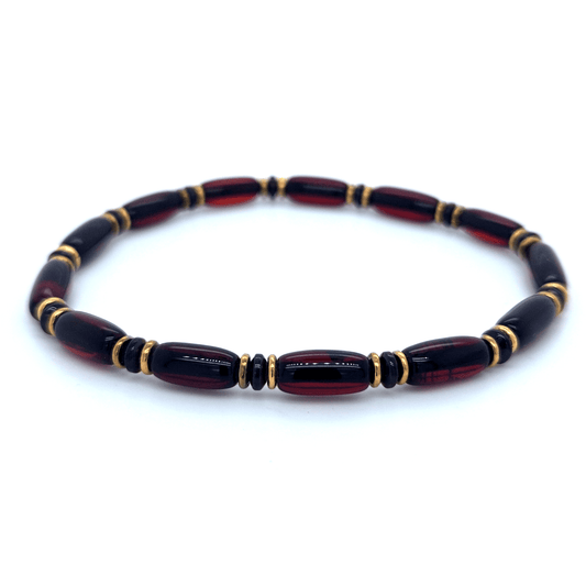 Bernstein Armband mit Silber oder vergoldeten Elementen