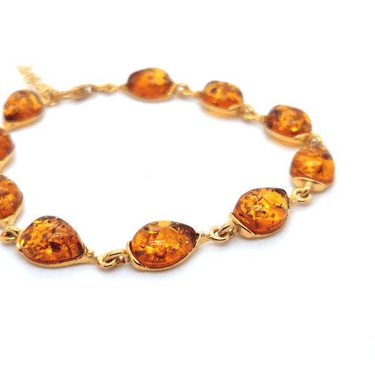 Vergoldetes Bernstein Armband – Eleganter Schmuck aus baltischem Bernstein