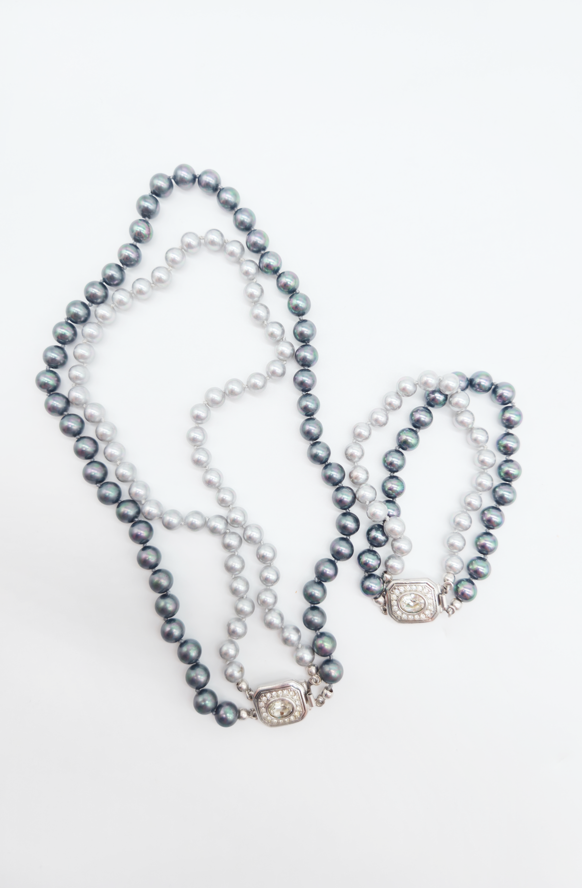 Modernes Schmuckset: Collier & Armband mit Perlen und Zirkonia