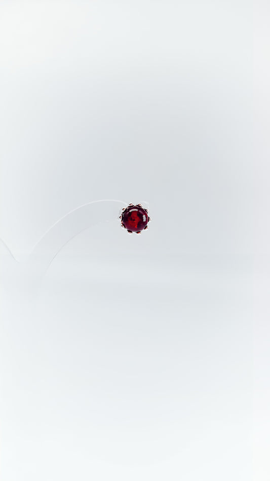 Timeless glamour: red amber stud earrings