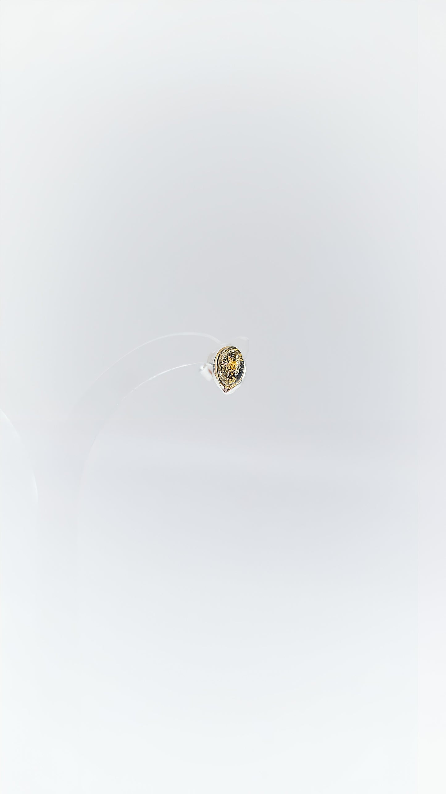 Oval amber earrings in a silver frame