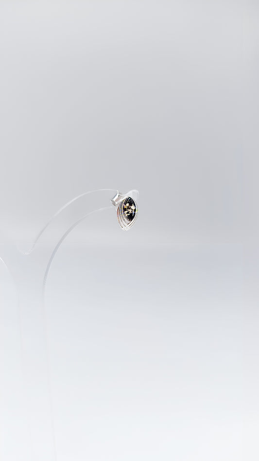 Minimalist earrings with precious natural amber