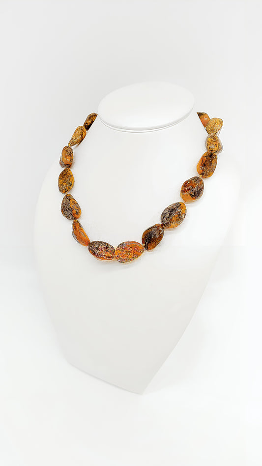 Untamed nature: necklace made of genuine amber