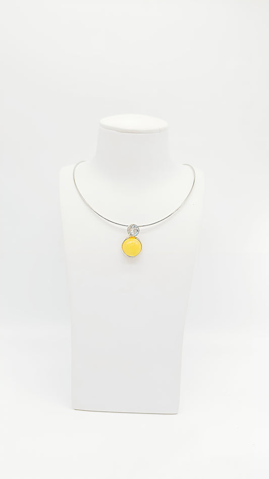 Luxurious harmony: amber and topaz in silver