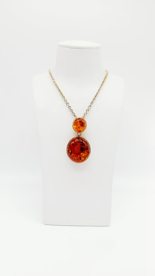 Twice as beautiful: amber in a silver frame