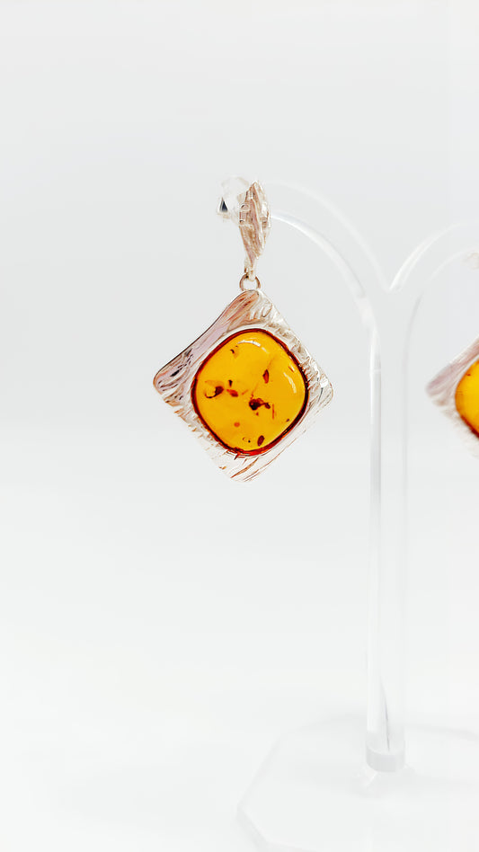 Radiant amber set in 925 silver