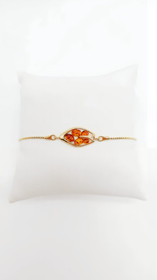 Fine elegance: 24-carat gold-plated bracelet with amber