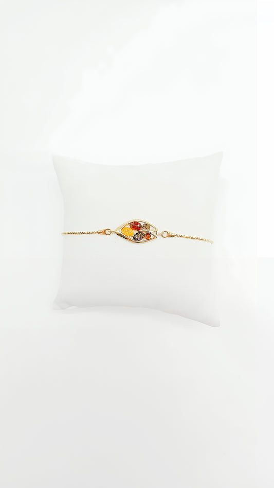 Colorful treasures: amber and gold-plated silver