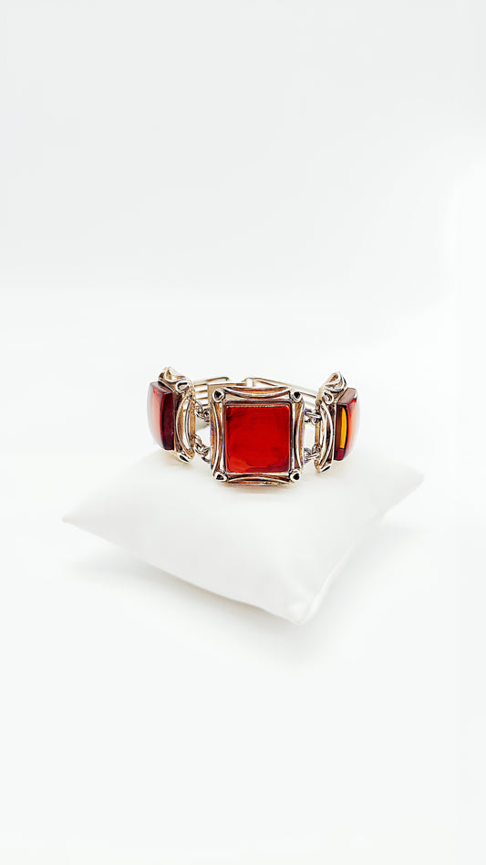 Exclusive bangle: amber and silver combined
