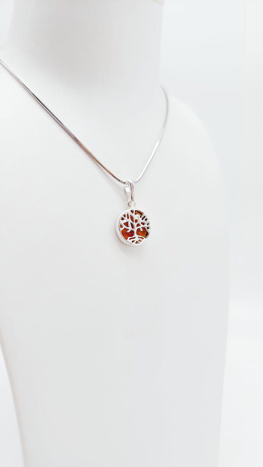 Lebensbaum-Schmuck: Bernstein trifft auf Silber