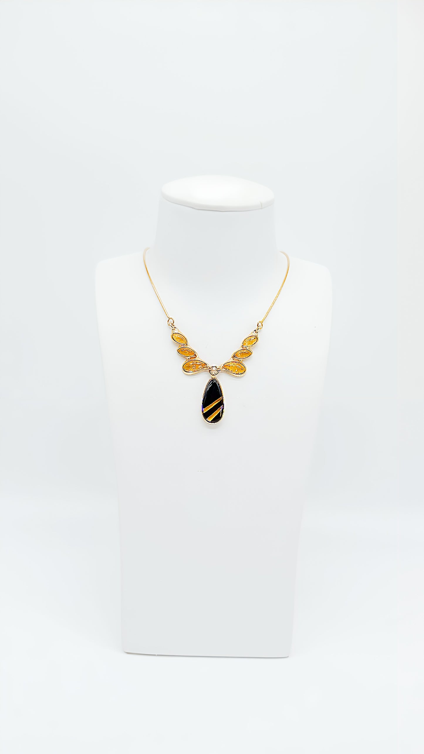Premium Bernstein-Collier – Eleganz aus vergoldetem Sterlingsilber
