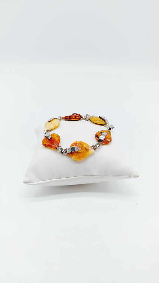 Colourful amber: handmade bracelet