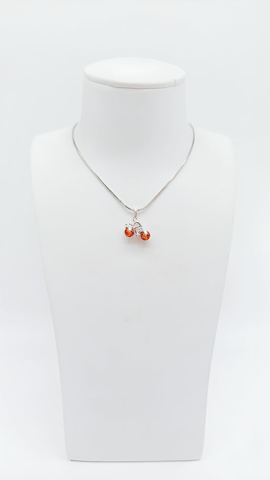 Motorcycle love in amber and silver