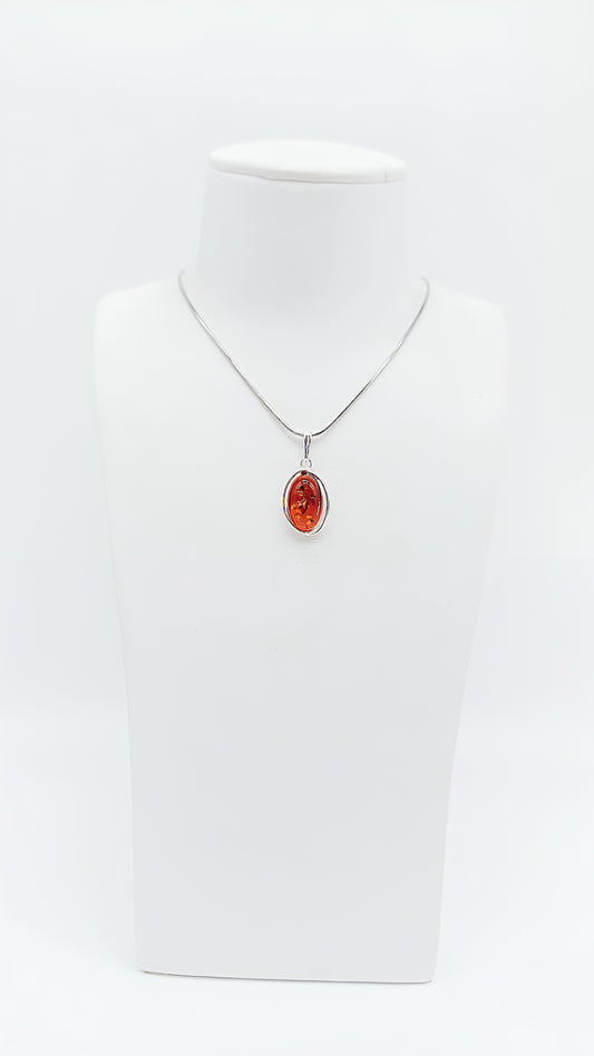 Oval elegance: amber meets silver