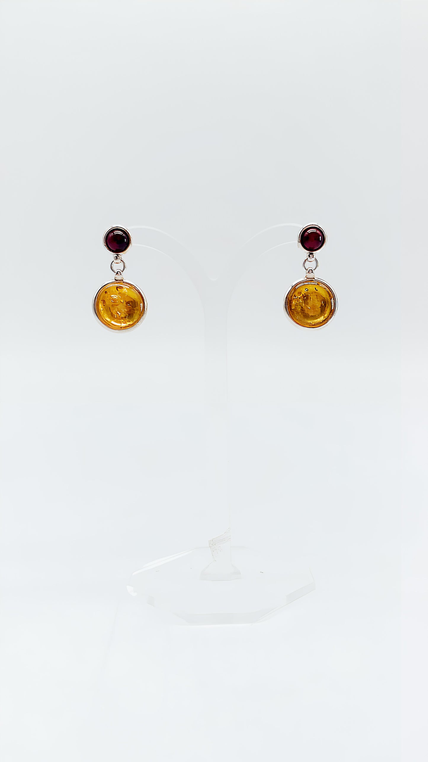 Bernstein-Duo in Rot und Gelb Elegante Ohrstecker