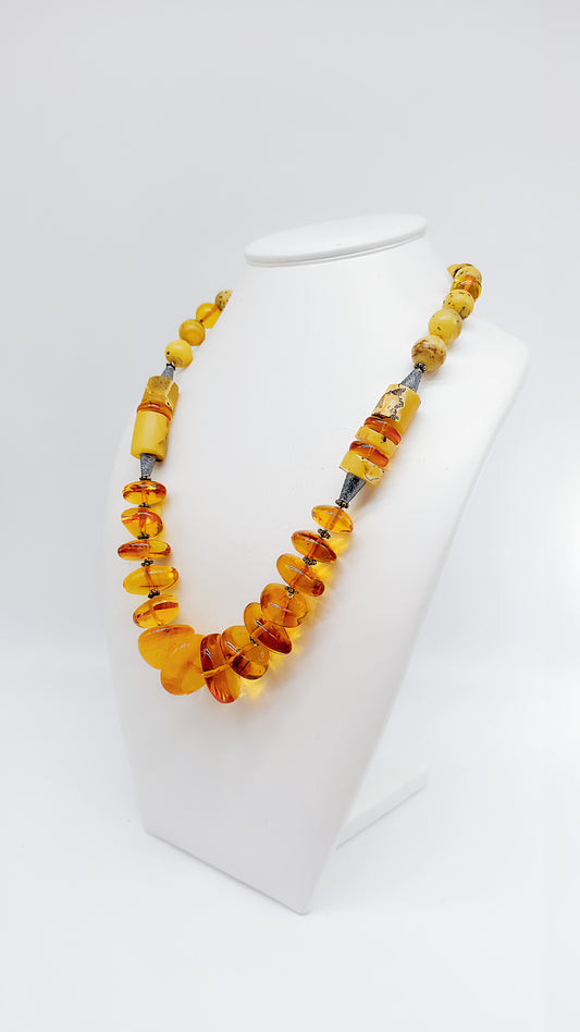 Special unique necklace made of genuine natural amber