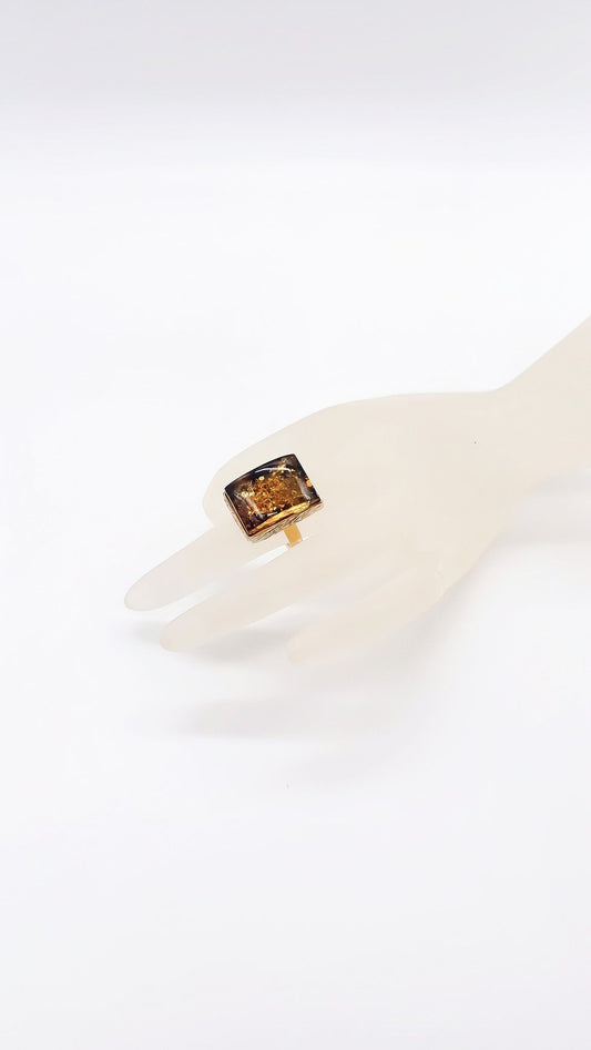 Shimmering amber ring