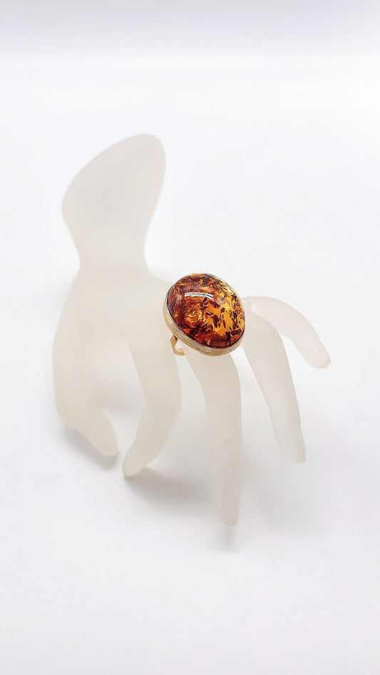 Adjustable ring with golden soul