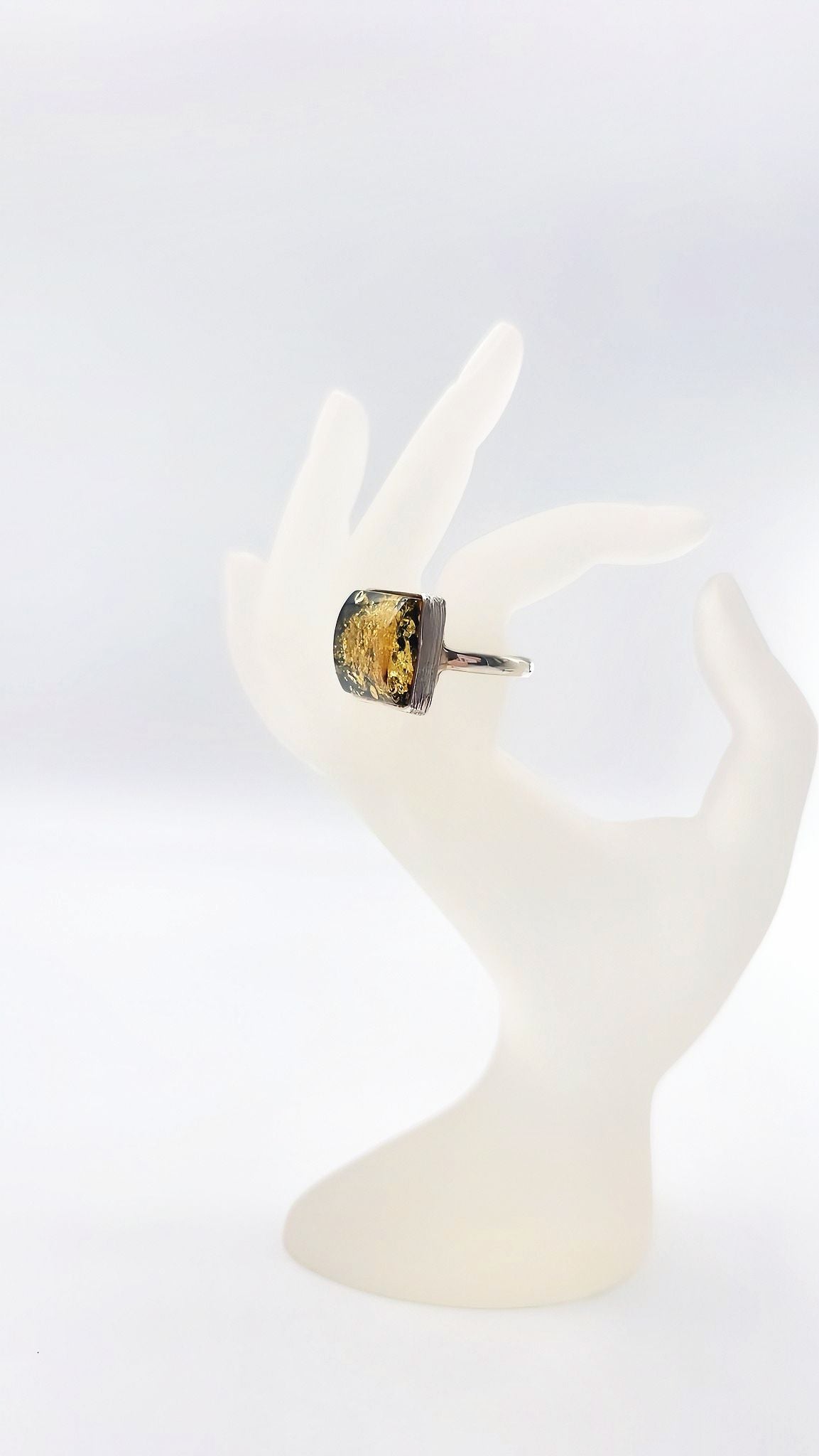 Unique ring with unique amber – nature meets style
