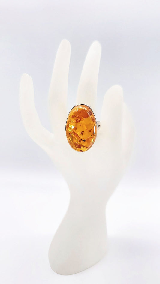 Orange unique silver ring – perfect for special occasions