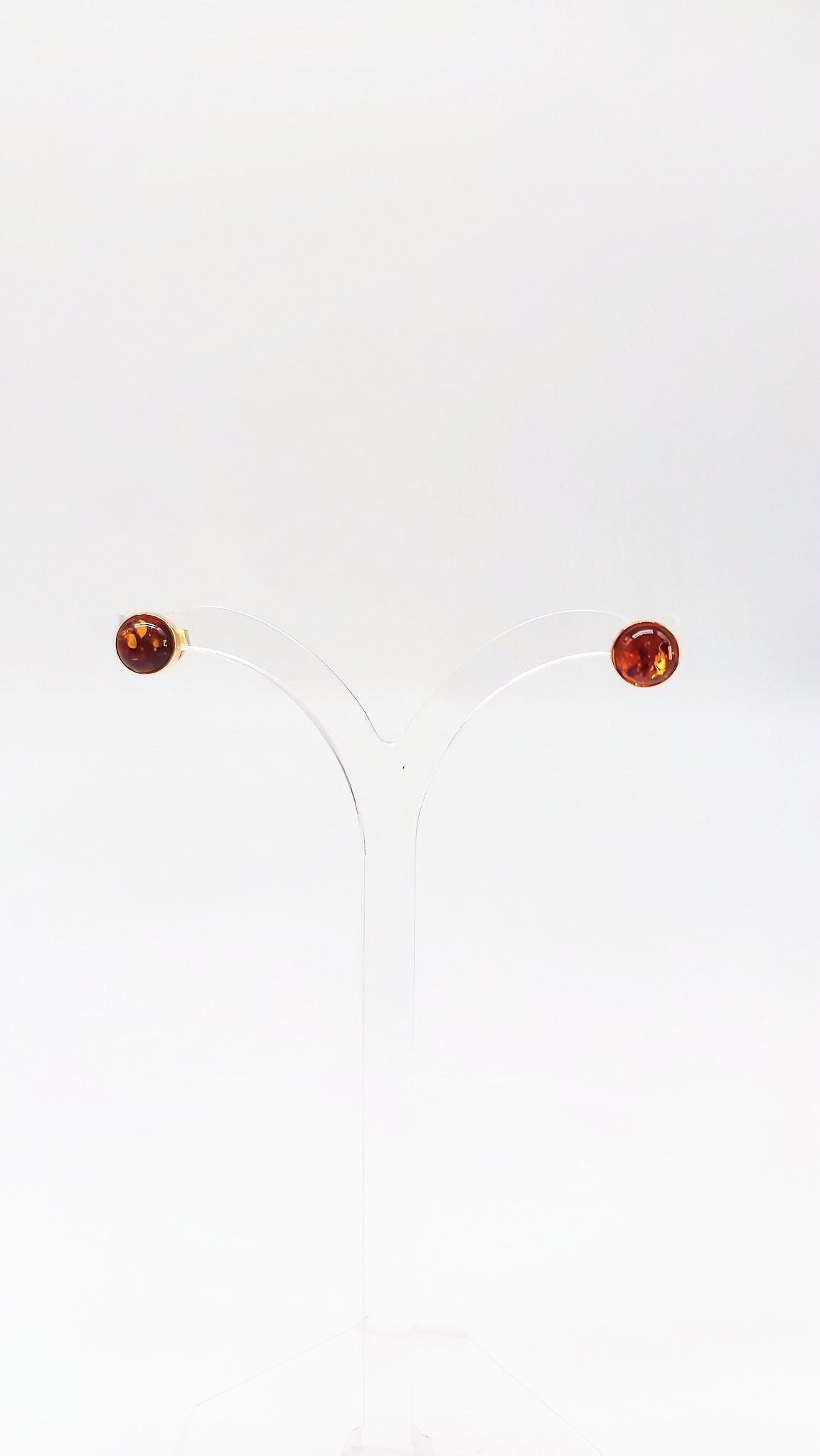 Klassische Bernstein-Ohrstecker für Kinder – Vergoldetes Design
