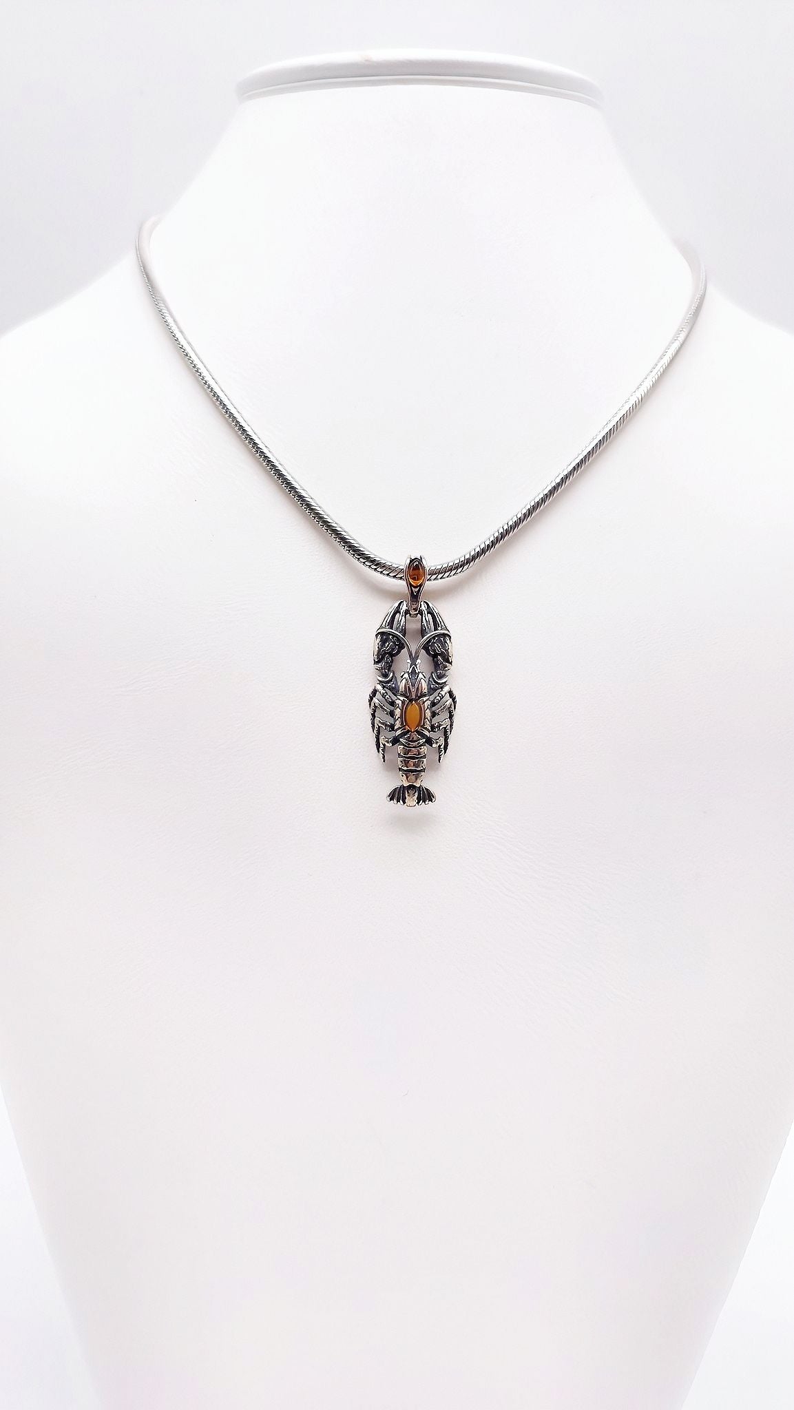 Krebs Sternzeichen Anhänger – 925 Silber & Bernstein