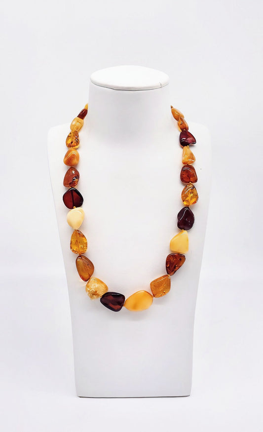 Exclusive unique amber necklace – multicolored & stylish