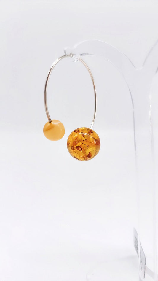 Extravagant earrings ball design made of 925 silver handmade