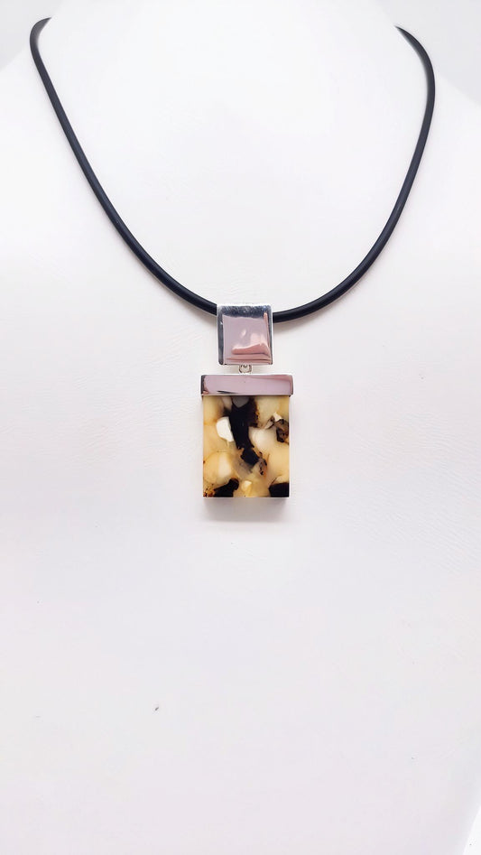 Striking amber pendant for men – handmade