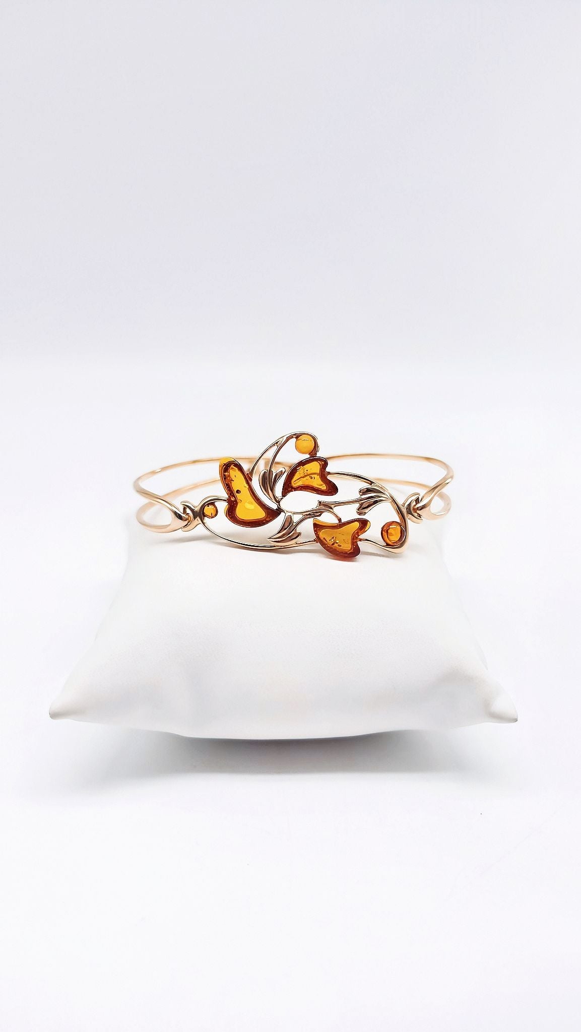 Statement-Schmuck: Bernsteinarmband in vergoldetem Silber
