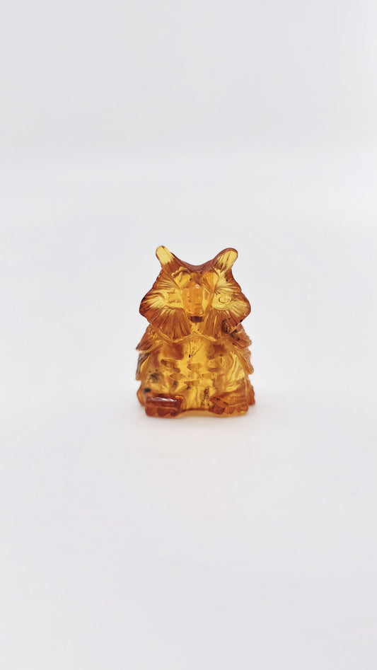 Wisdom Owl made of genuine amber – Unique gift