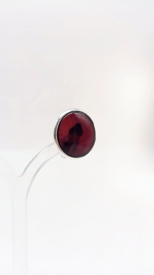 Clip earrings with red amber – elegant & stylish
