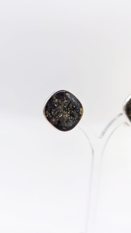 Amber clip earrings made of 925 silver