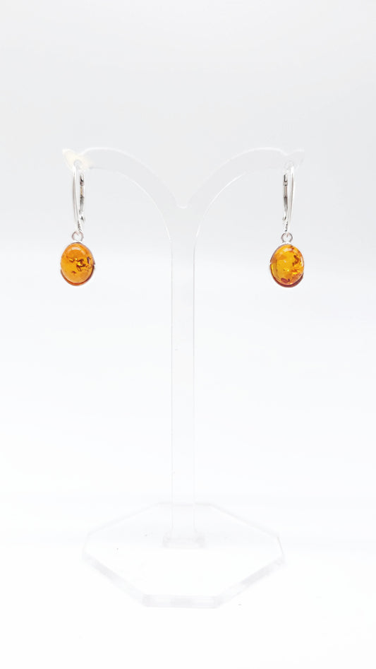 Silver jewelry with genuine amber handmade for women
