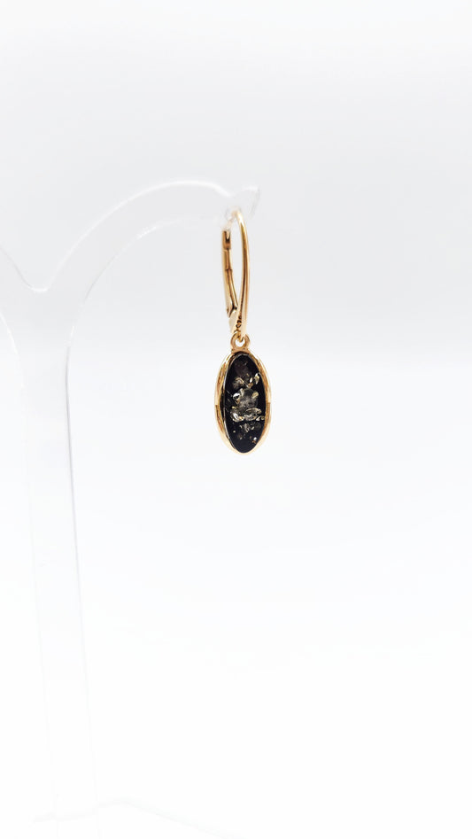 Gift for mom – gold-plated earrings with amber