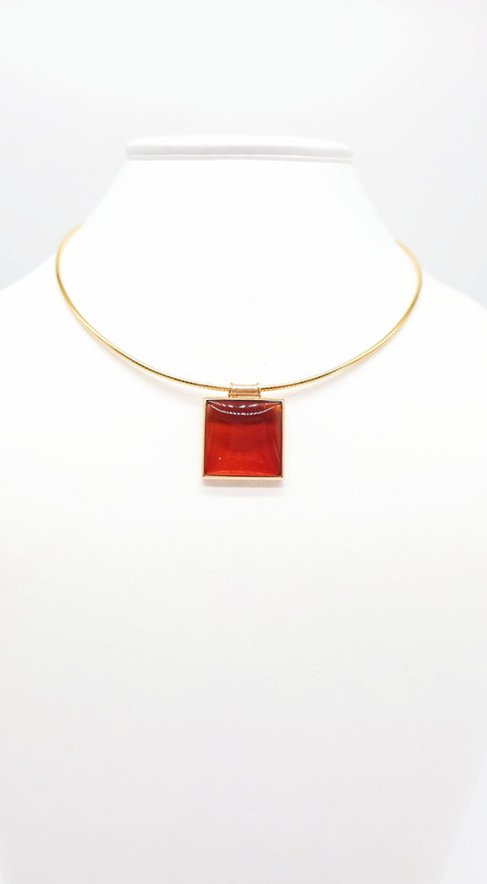 Women's jewelry set gold-plated with natural amber