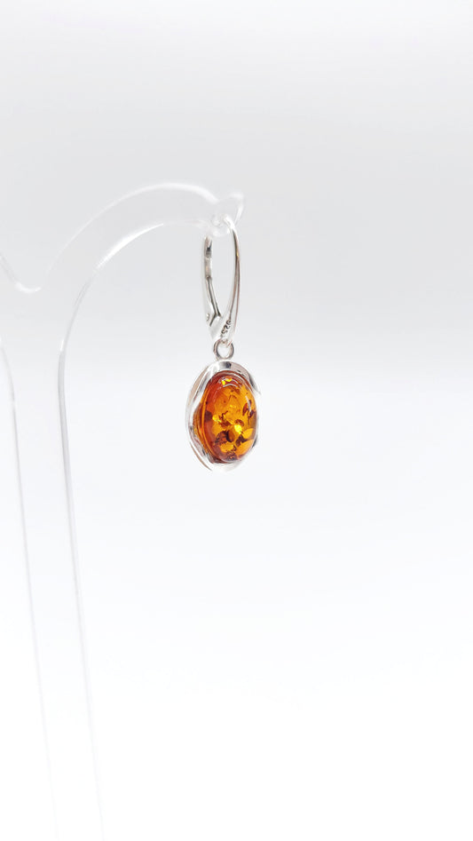 Amber earrings 925 silver for women