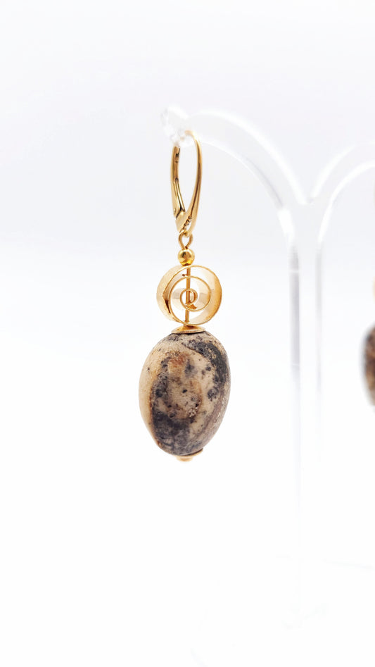 Handmade amber earrings gold-plated – exclusive earrings