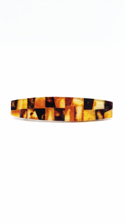Women's automatic hair clip – genuine amber pattern