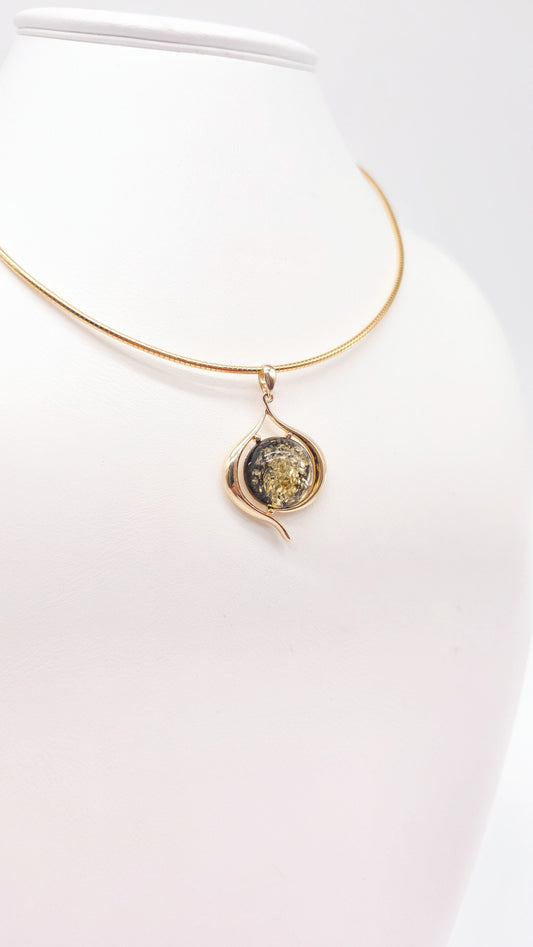 Natural amber jewelry pendant unique for women
