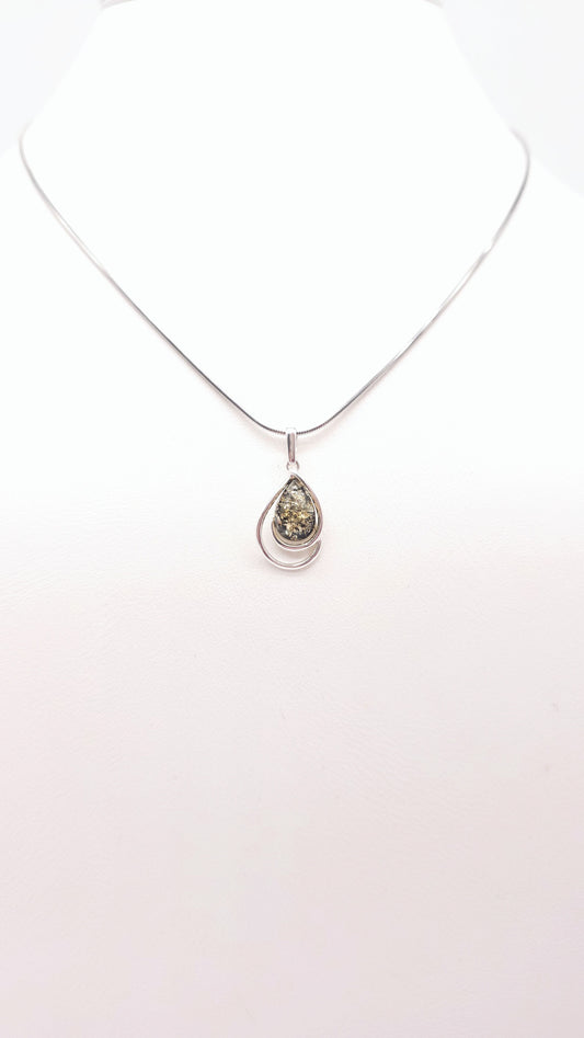 Amber drop pendant for women