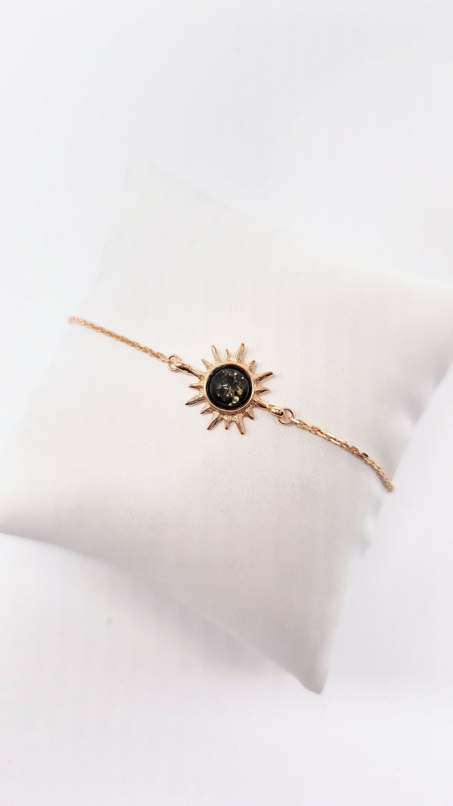 Sun bracelet gold-plated with amber