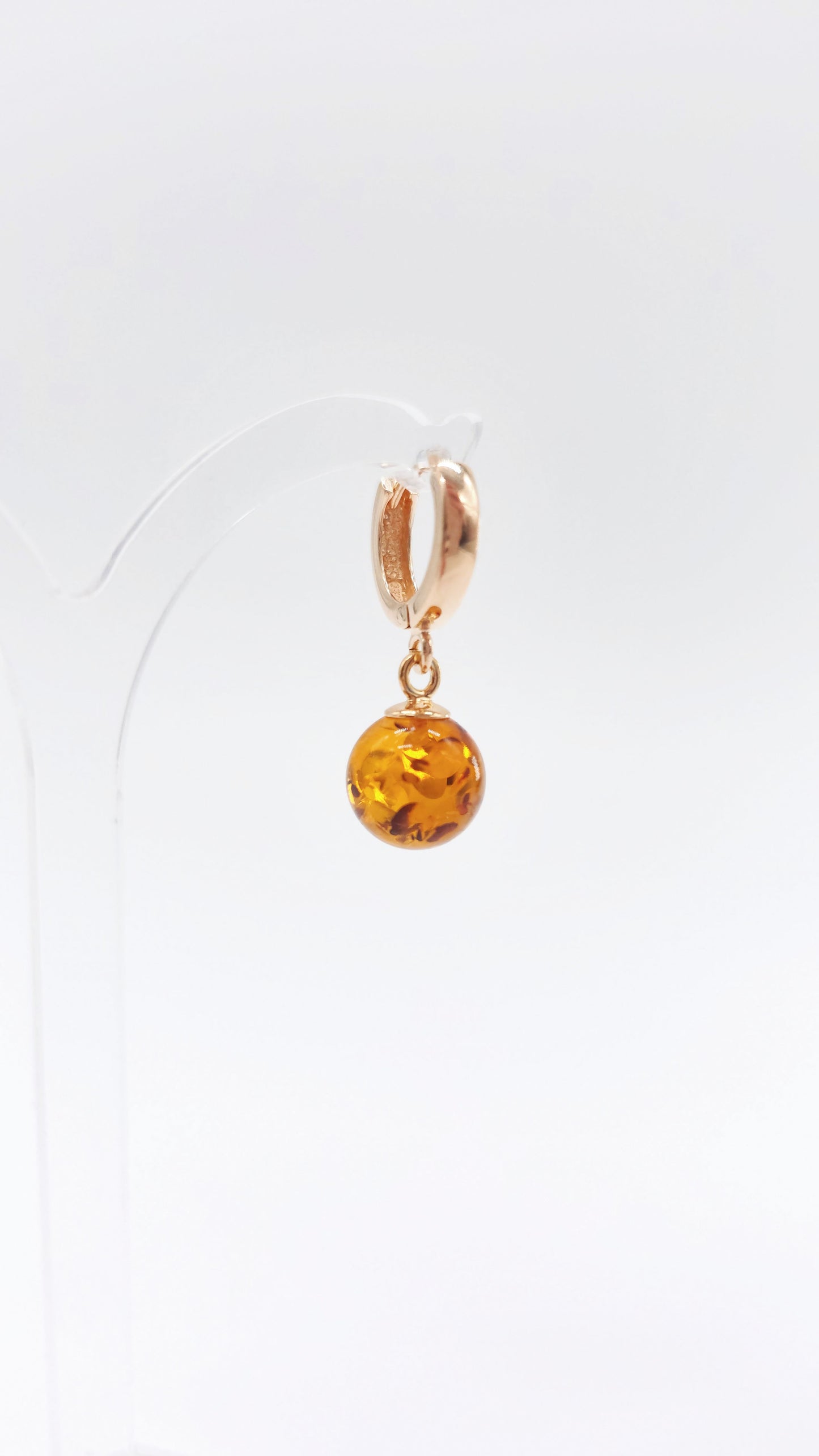 Filigrane Kugelohrringe mit Naturbernstein – Damen Schmuck