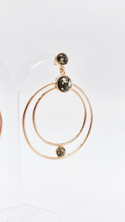 Designer earrings with amber – statement jewelry for women