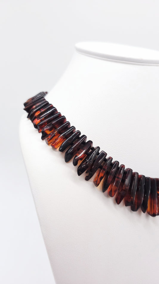 Dark amber necklace – exclusive & unique