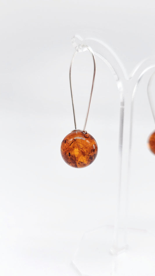Natural amber earrings for women – simple & elegant