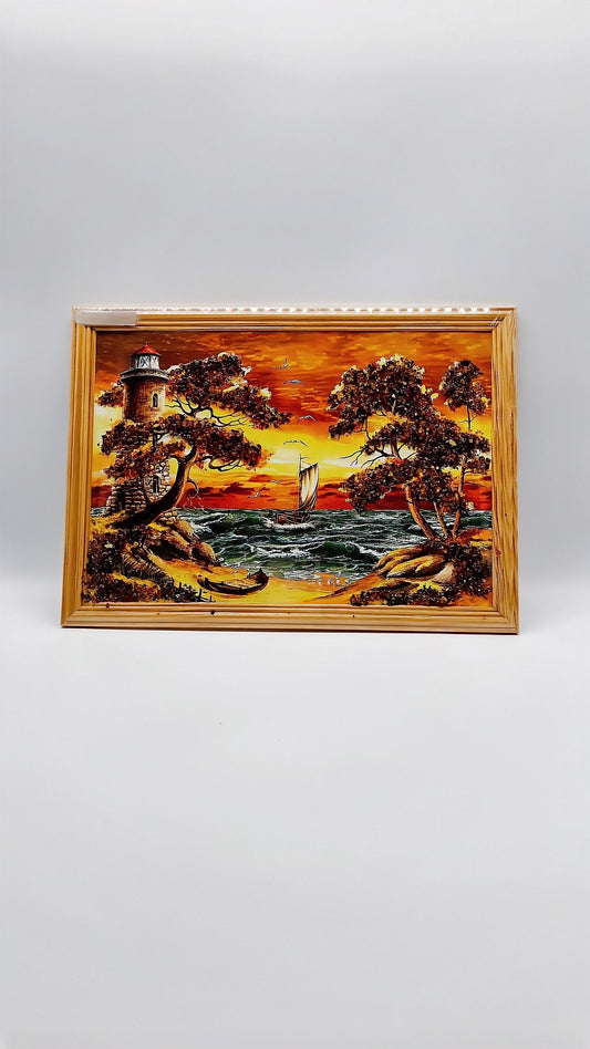 Coastal landscape made of amber